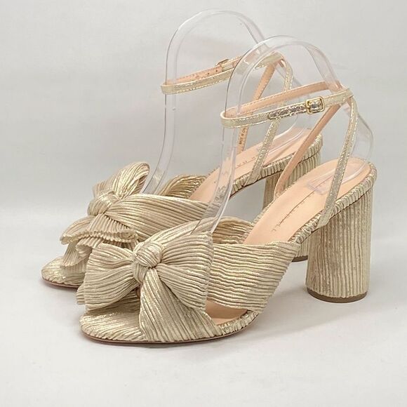 Loeffler Randall Camellia Knotted Lamé Sandals size 8 - Picture 5 of 12